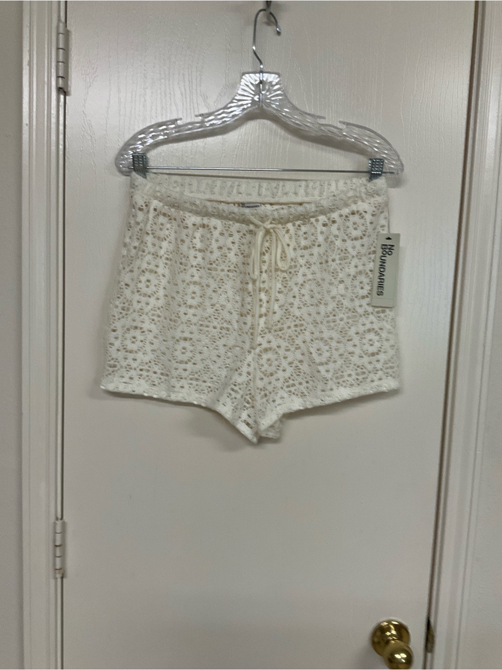 No Boundaries Cream Crochet Lace Shorts